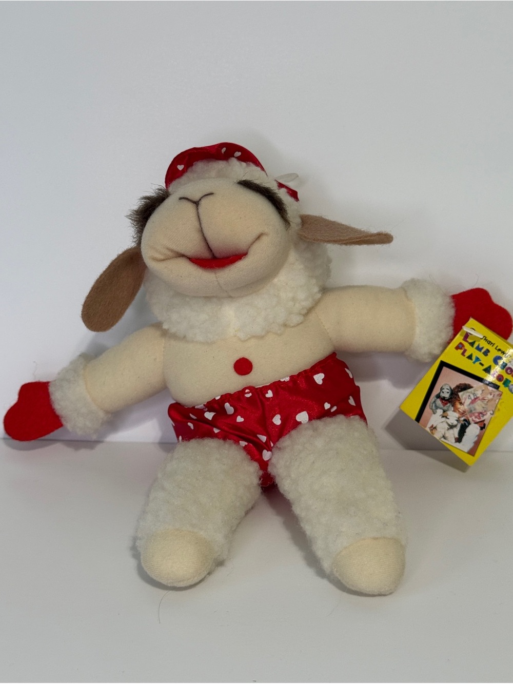 Vintage Lamb Chops Play Along 10” Plush Stuffed Animal Plush Heart Theme outfit